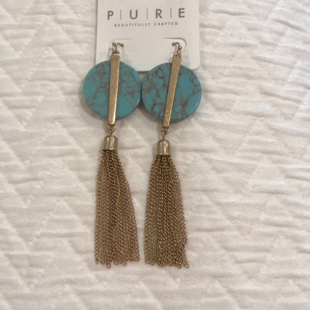 turquoise and gold NEW earrings!